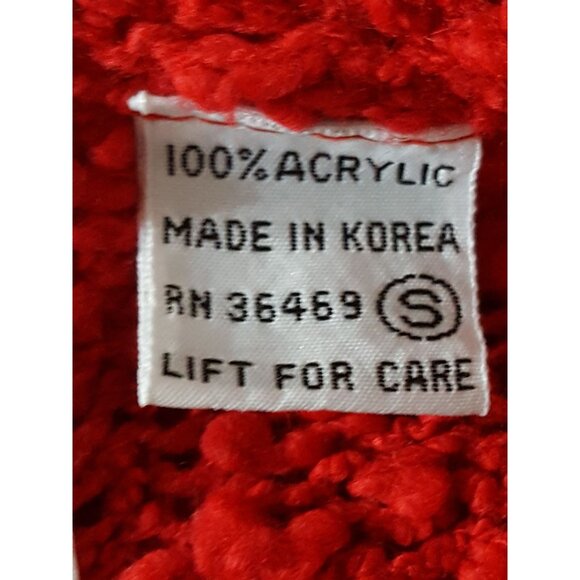 Greenwich Square Vintage 80s Womens Sweater Top Short Sleeve Nubby Red S - Picture 7 of 10